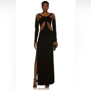 NWOT MONOT Cutout Backless Maxi Dress in Black size 0